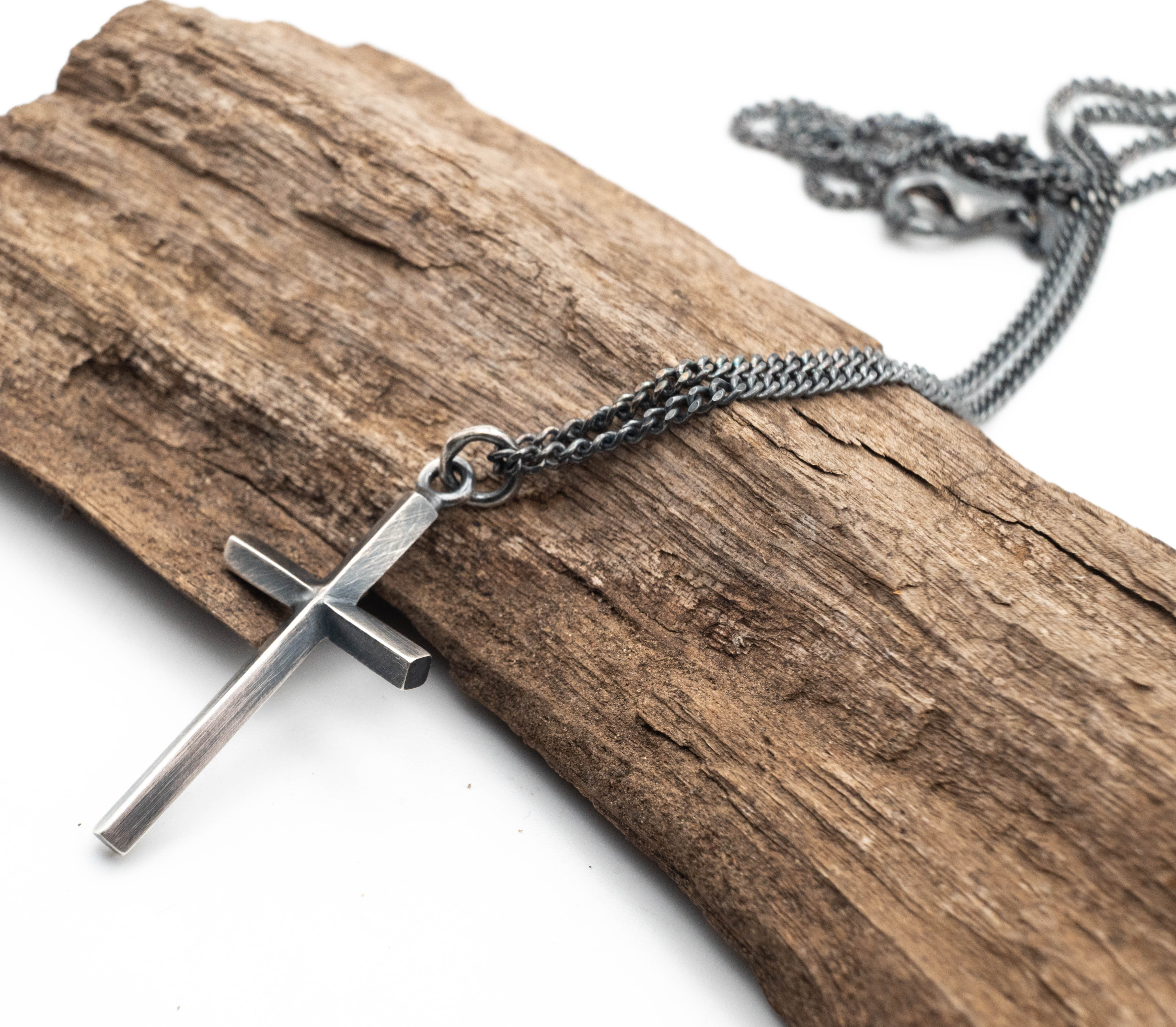 elegant silver cross necklace Greece