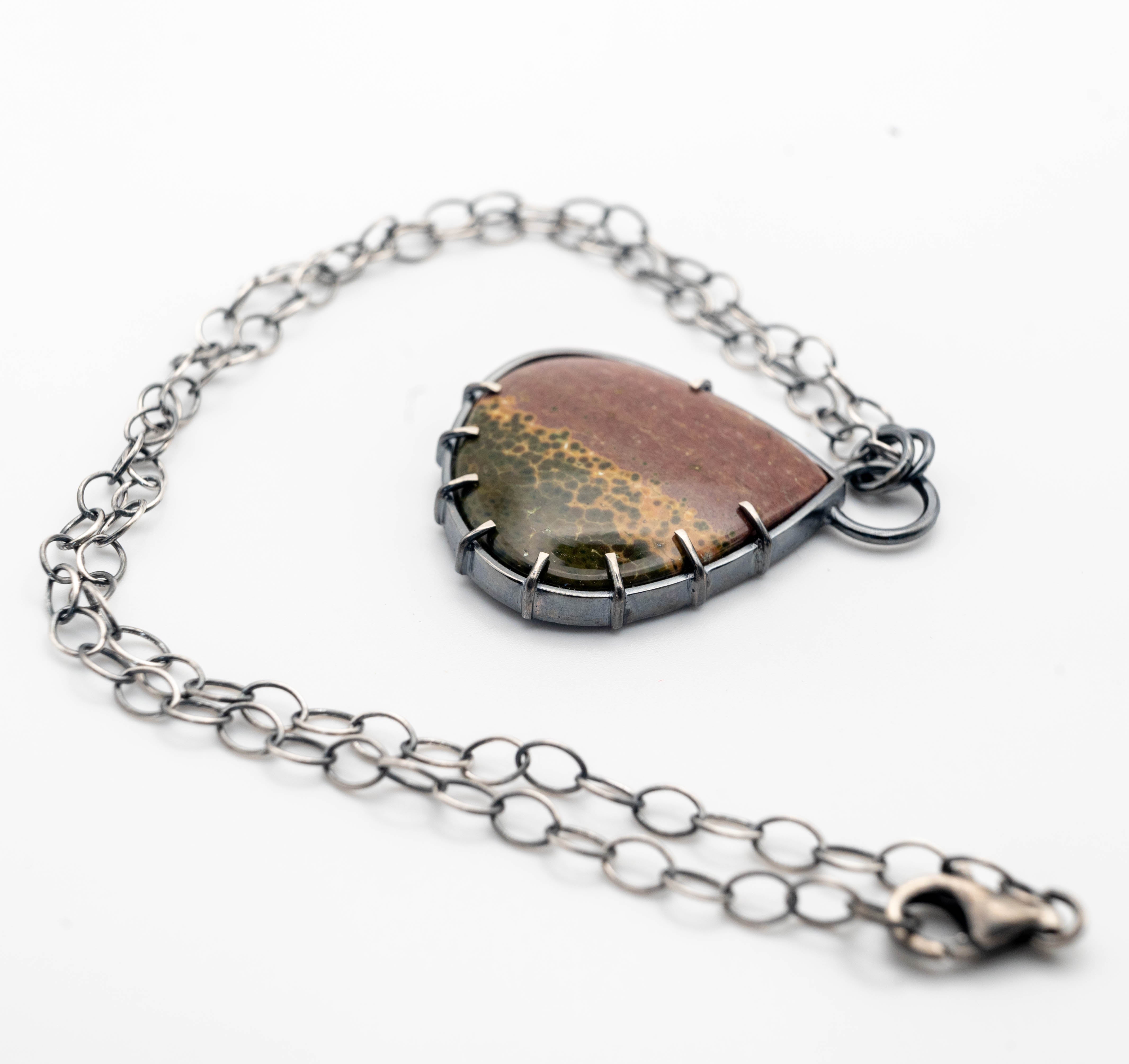 Κολιέ Ασήμι 925° Αλυσίδα με Πέτρα