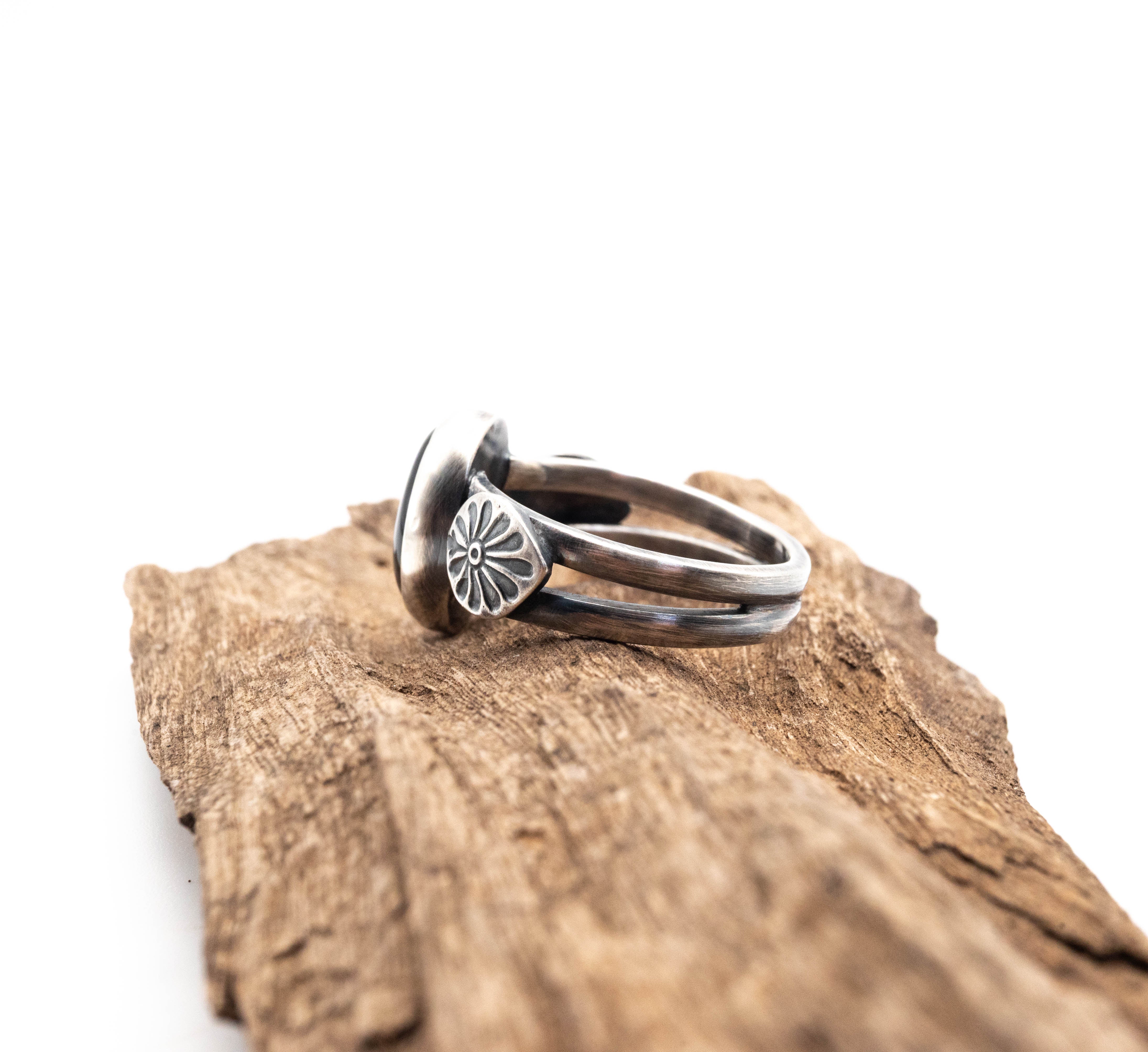 rustic χειροποίητο δαχτυλίδι από ασήμι