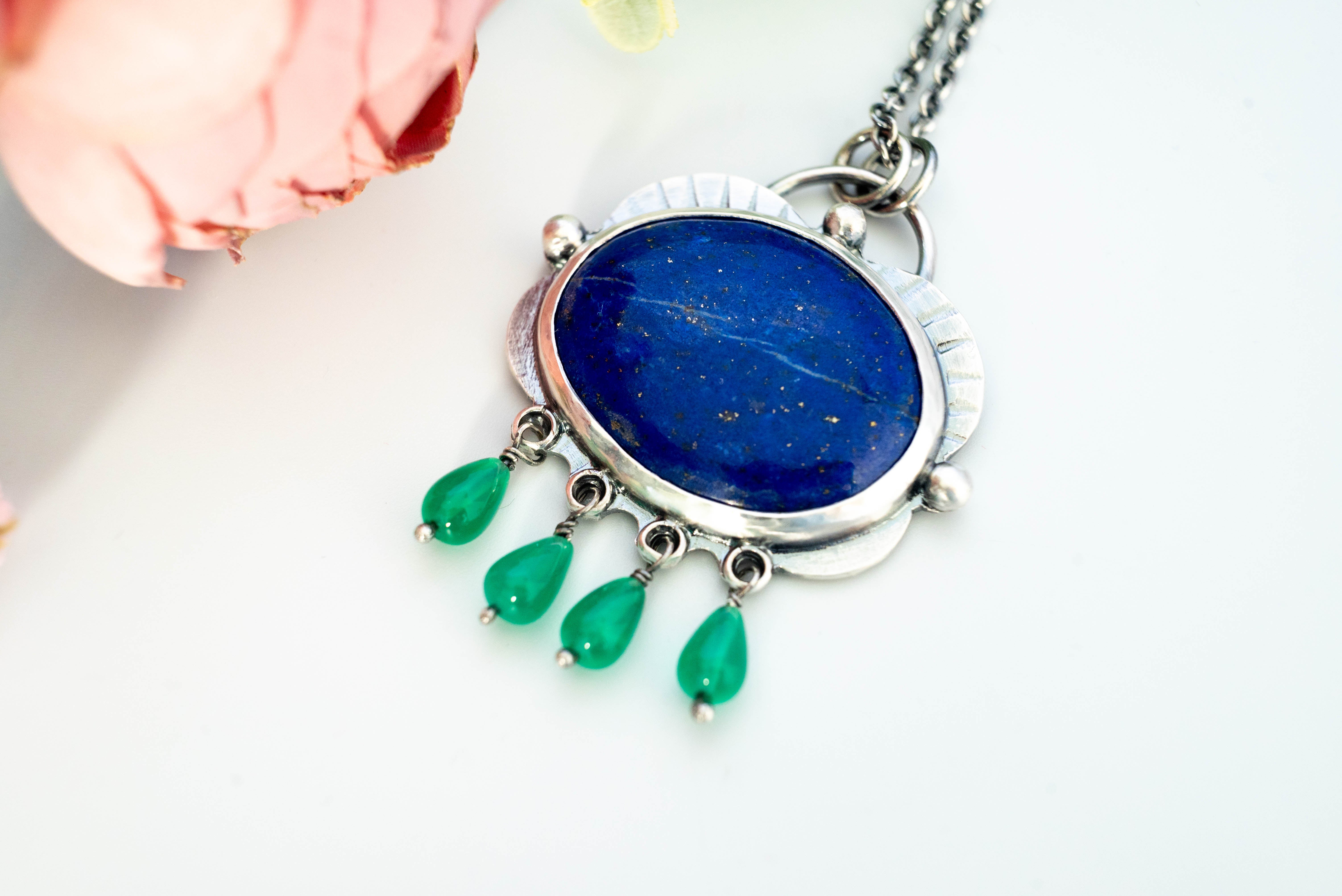 boho ασημενια κολιε