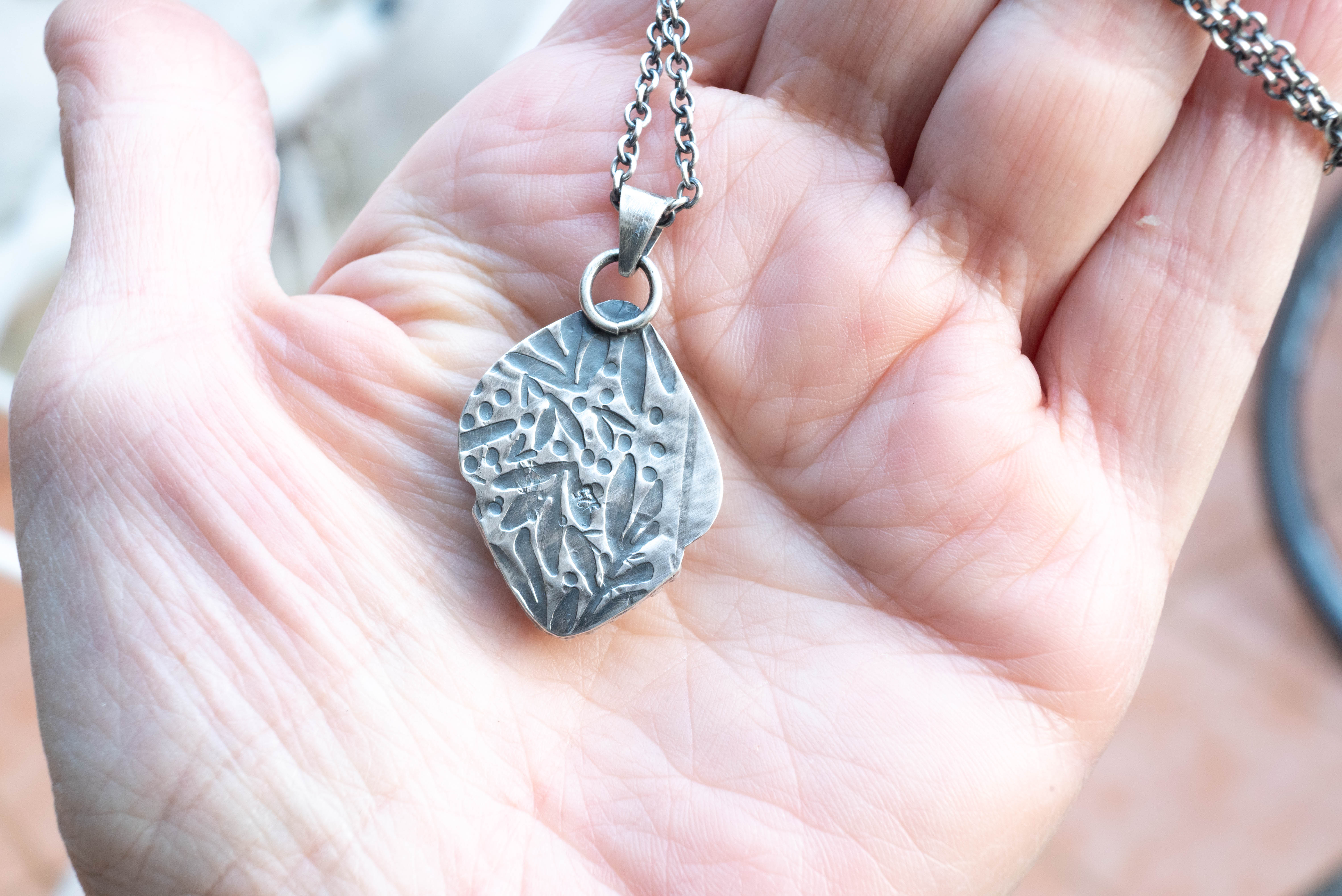 Χειροποίητο Ασημένιο Κολιέ με Μαρκασίτη – Οξειδωμένο, Μοναδικό