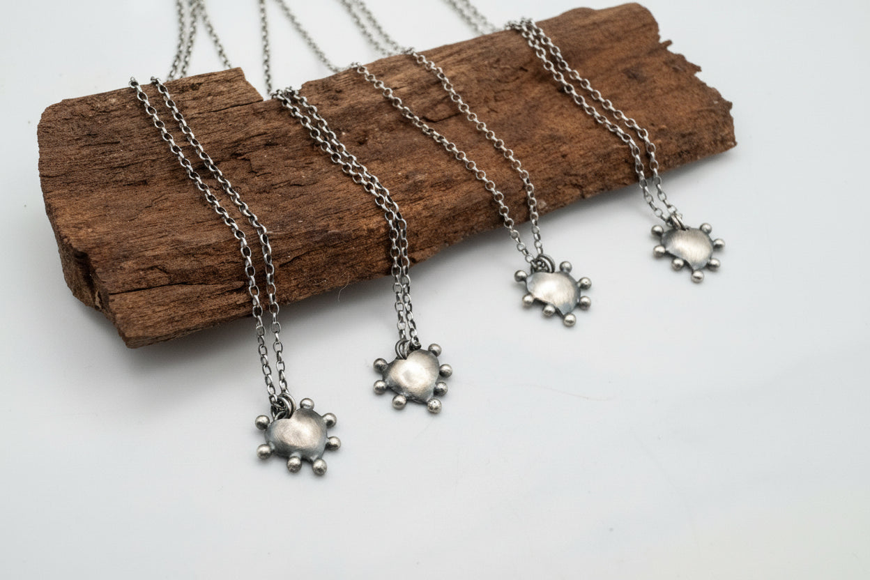 ασημένιο κολιέ καρδιά χειροποίητο