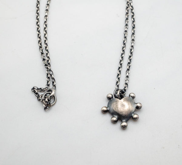 κολιε ασημενιο καρδια χειροποιητο boho