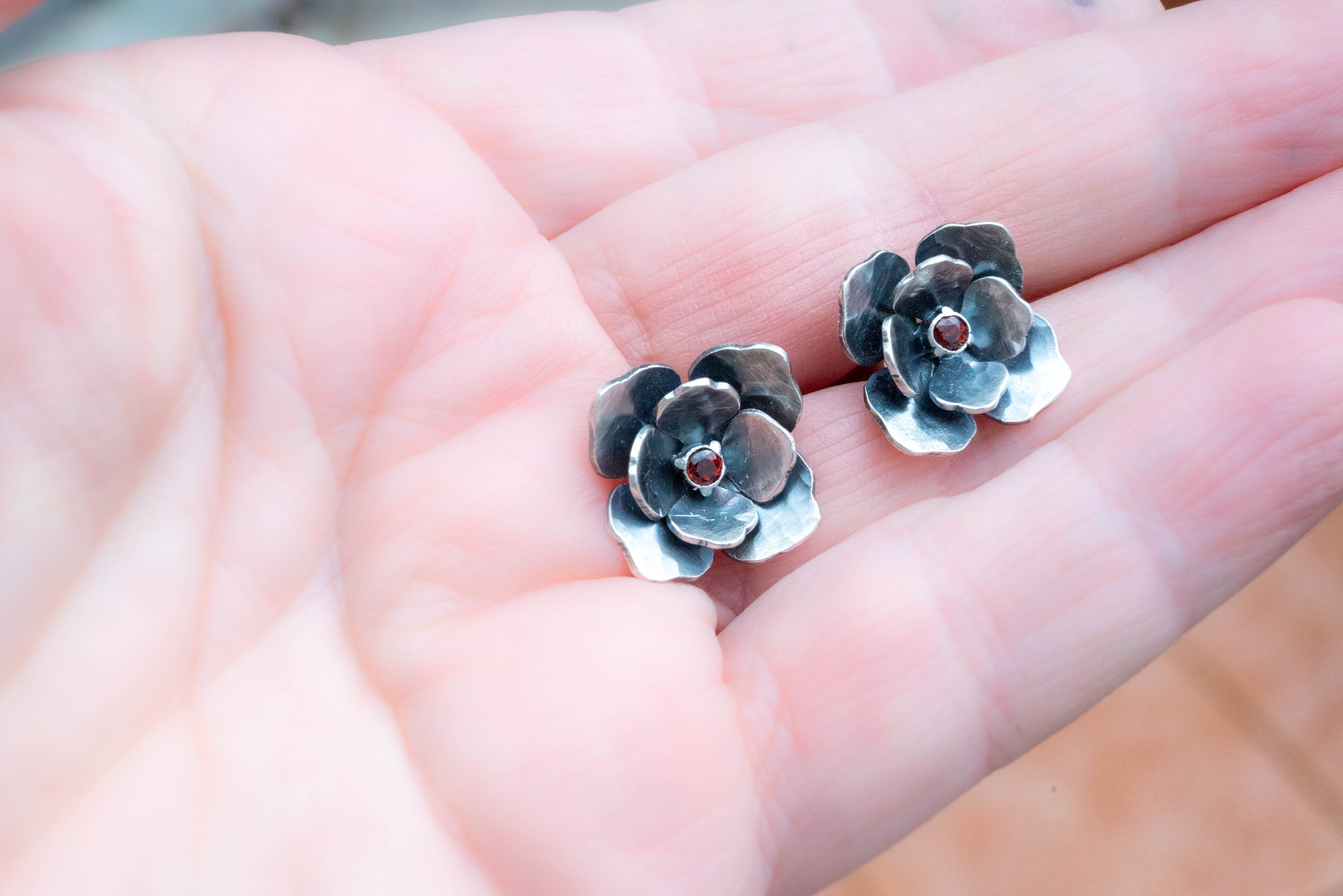 σκουλαρίκια από ασήμι 925 με οξείδωση