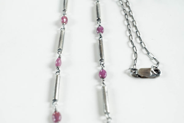 Silver necklace with Rubies