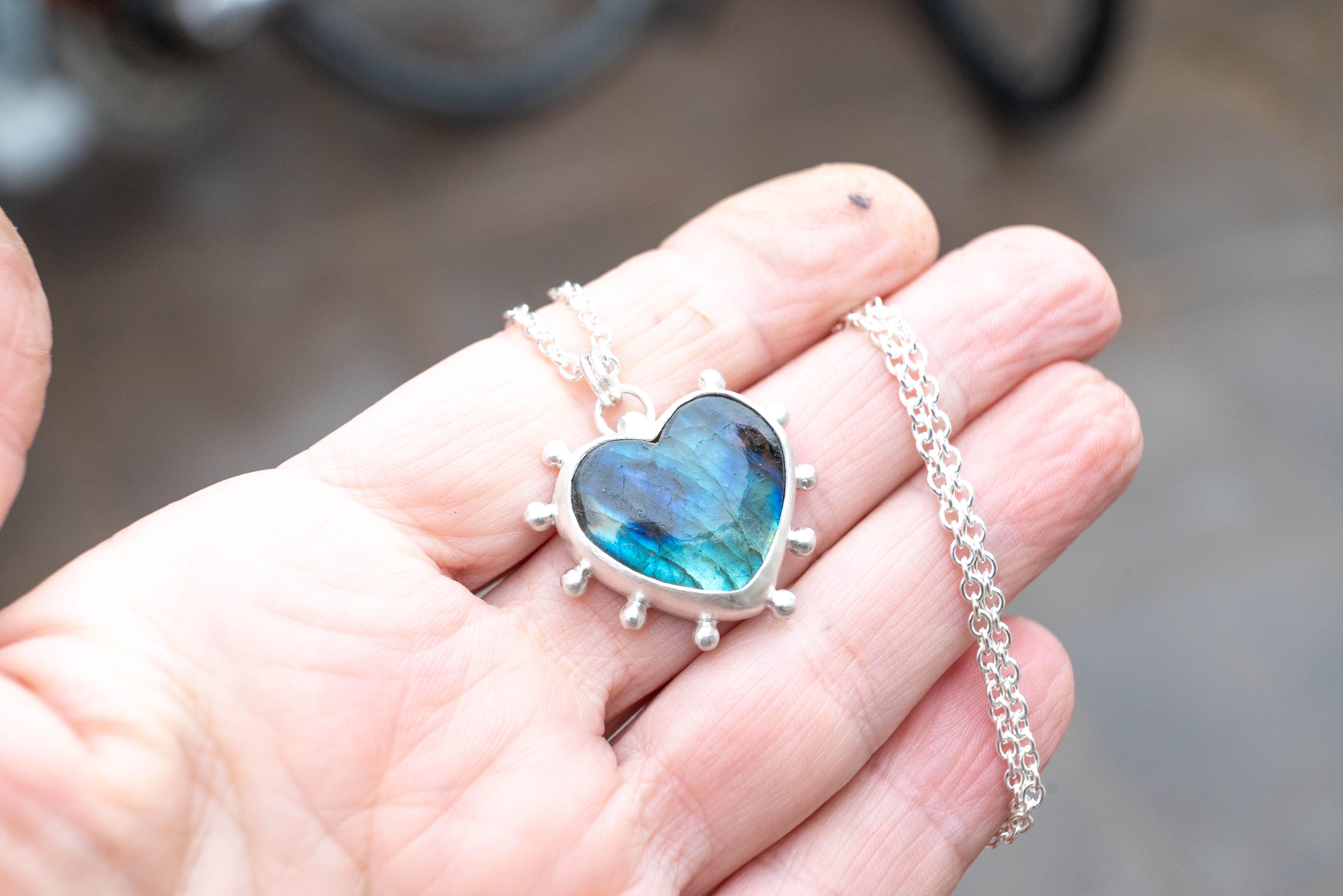 boho ασημένιο κολιέ