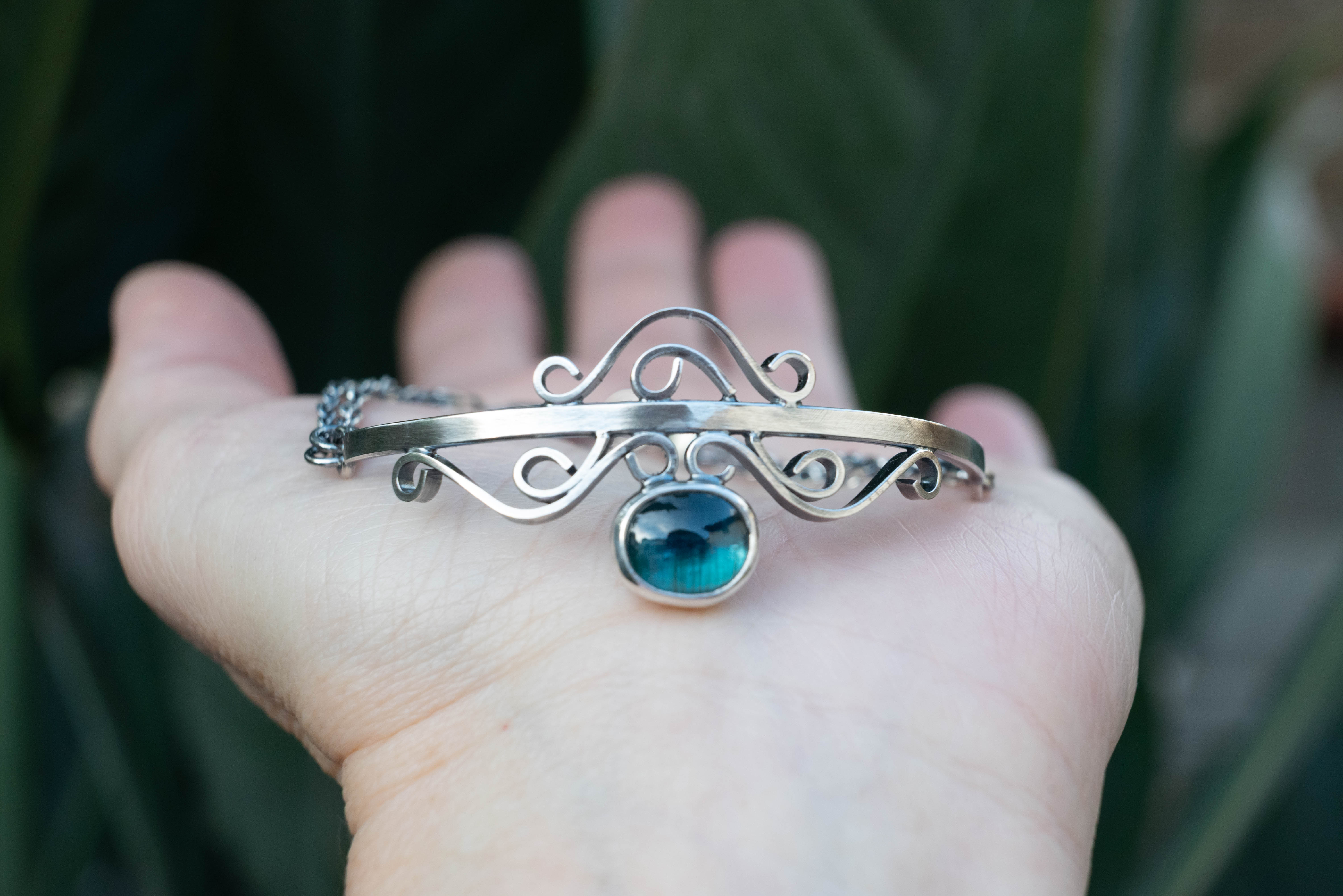 boho βραχιόλι ασήμι 925 με πέτρα