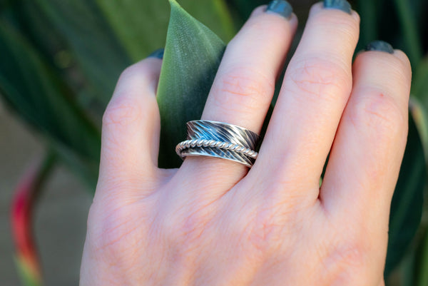 σφυρήλατο δαχτυλίδι ασήμι 925 με οξείδωση