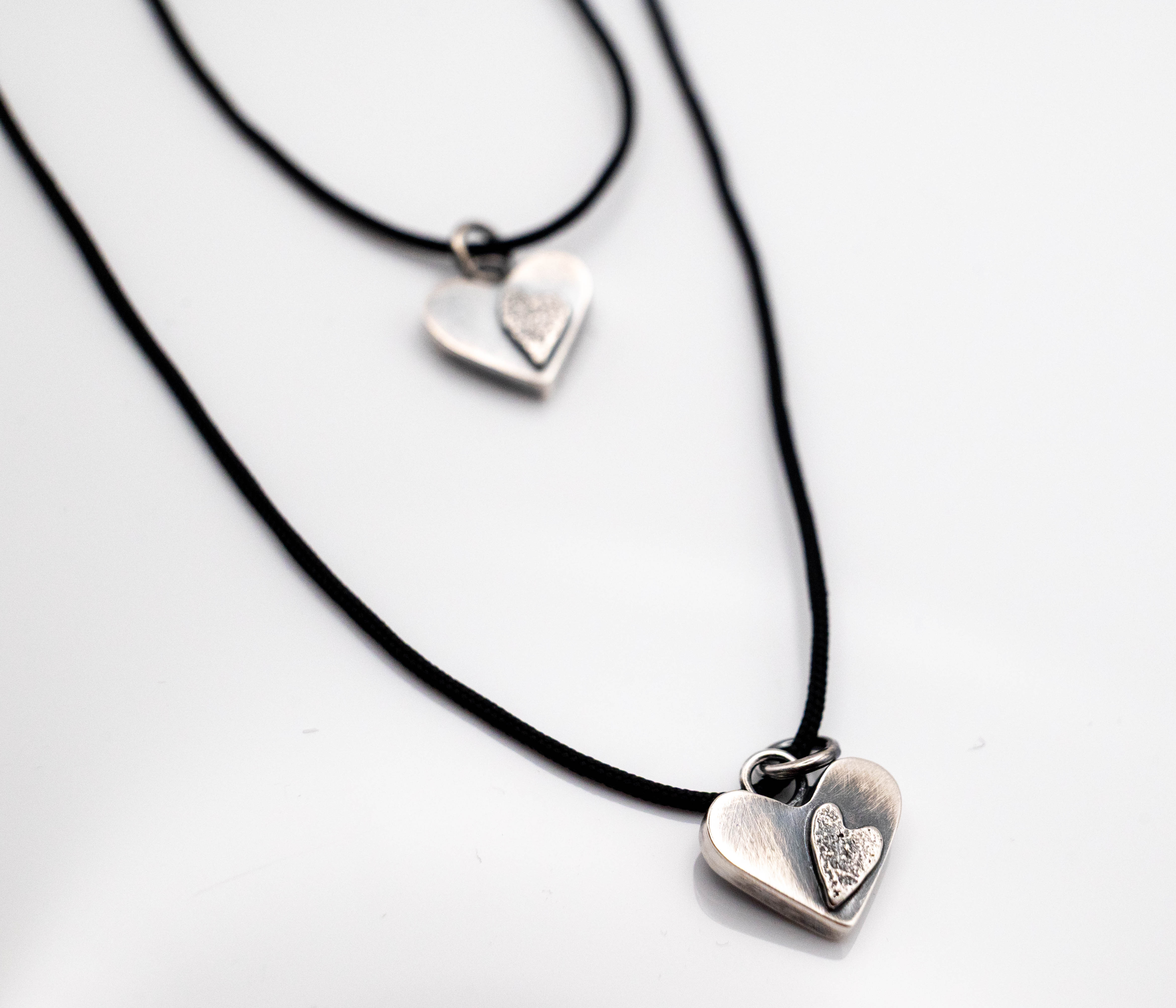 χειροποίητο ασημένιο κολιέ καρδιά