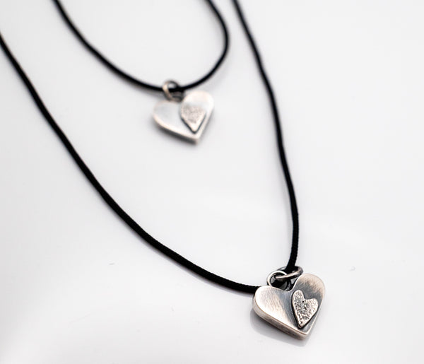 χειροποίητο ασημένιο κολιέ καρδιά