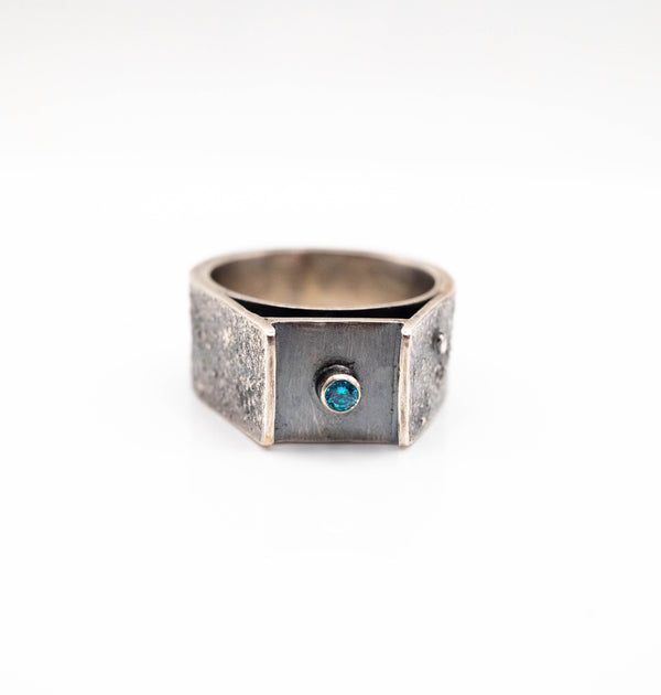 μοντέρνο γεωμετρικό δαχτυλίδι ασημενιο