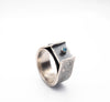 industrial ασημένιο δαχτυλίδι με οξείδωση για άνδρα