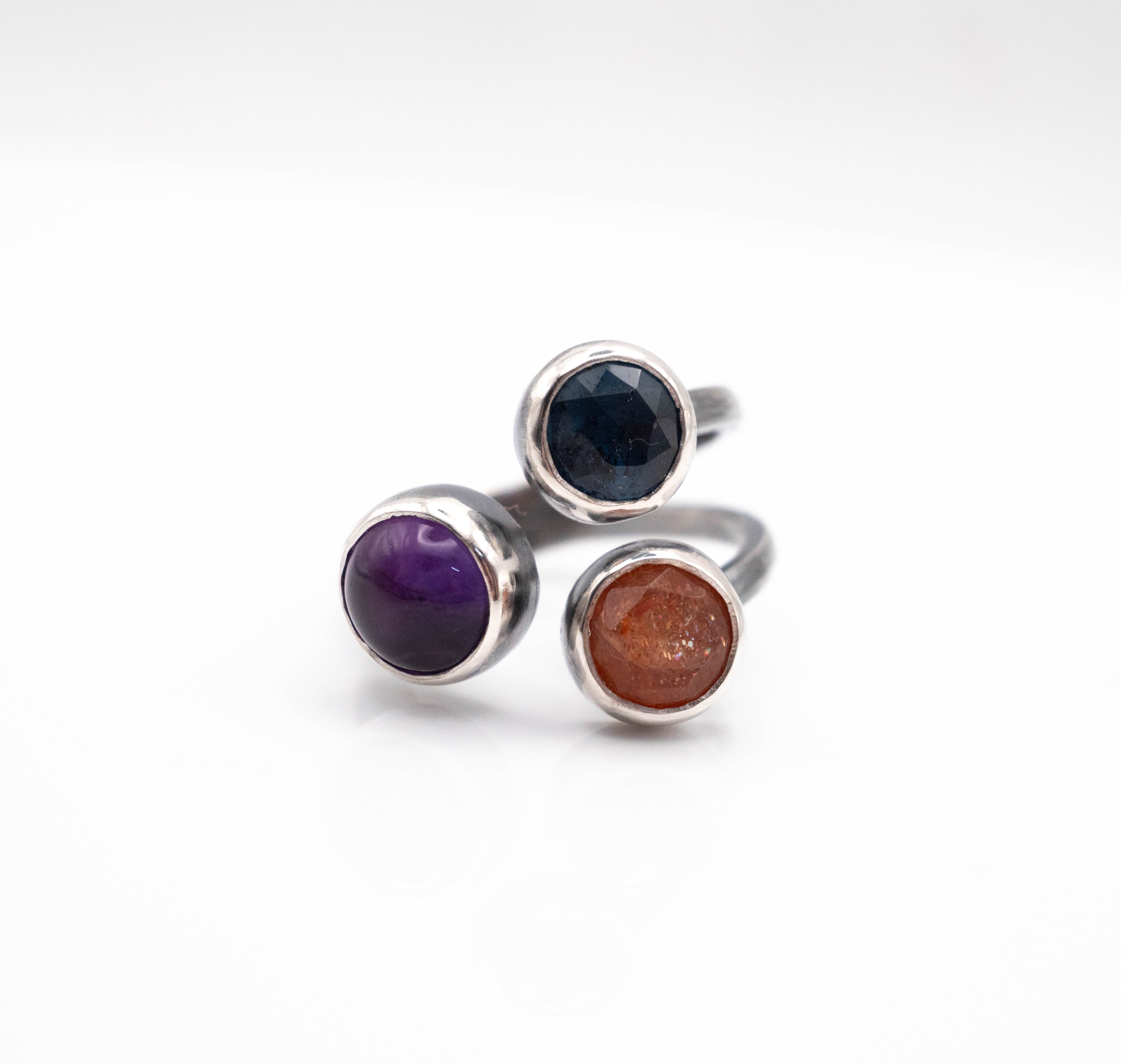 boho ασημενια δαχτυλιδια χειροποιητα με πετρες