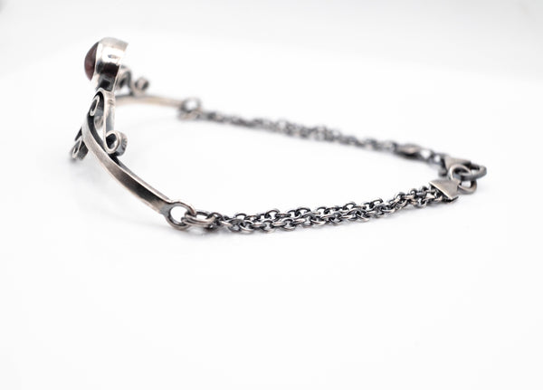 Χειροποίητο Ασημένιο Βραχιόλι 925 με Γρανάδα(Red Garnet)