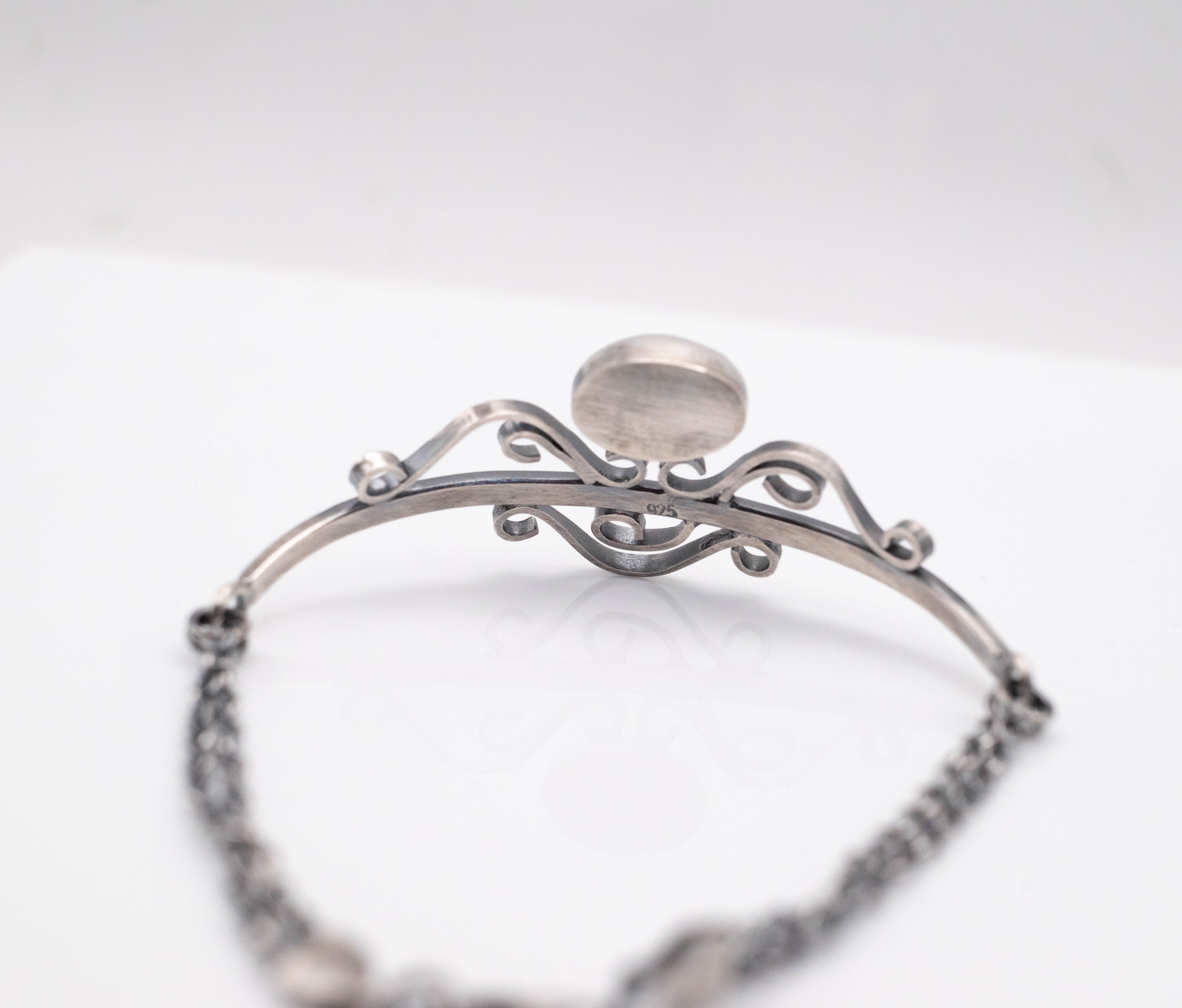 Χειροποίητο Ασημένιο Βραχιόλι 925 με Γρανάδα(Red Garnet)