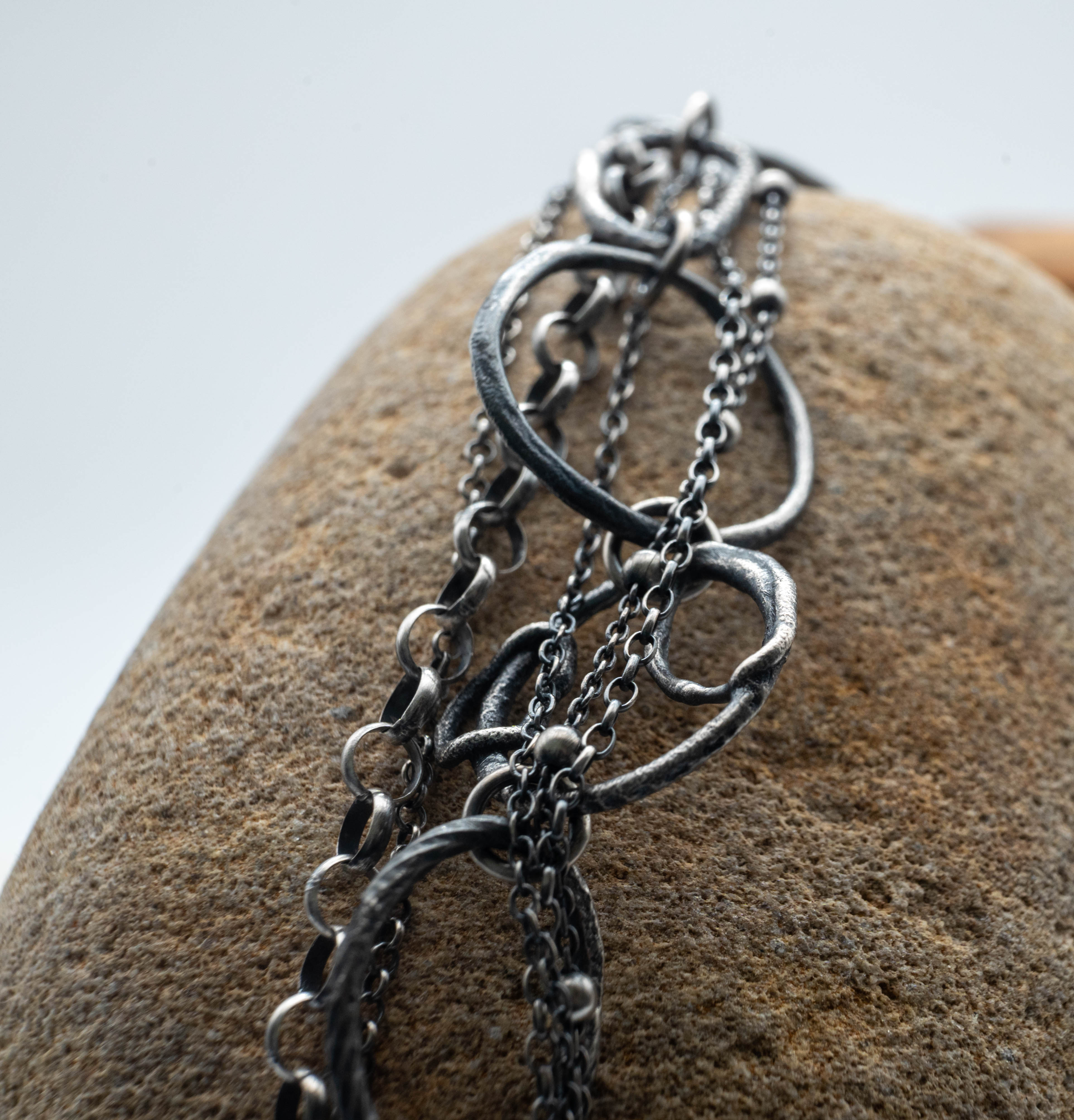 Ασημένιο χειροποίητο βραχιόλι αλυσίδα UNISEX