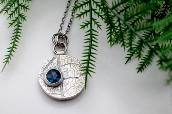 Handmade silver necklace with Blue Kyanite