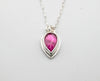 Silver handmade necklace with Pink Sapphire