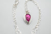 Silver handmade necklace with Pink Sapphire