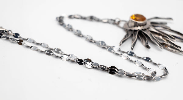 χειροποίητο κολιέ με κίτρινη πέτρα