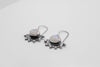 Ασημένια σκουλαρίκια με moonstone 8x10mm και οξειδωμένο φινίρισμα - SILVERstro