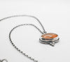 Κολιέ ασήμι 925 ηλιόλιθος sunstone αλυσίδα 45cm SILVERstro