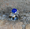 Δαχτυλίδι ασήμι 925 με τετράγωνη πέτρα lapis lazuli - πλαϊνή όψη - SILVERstro