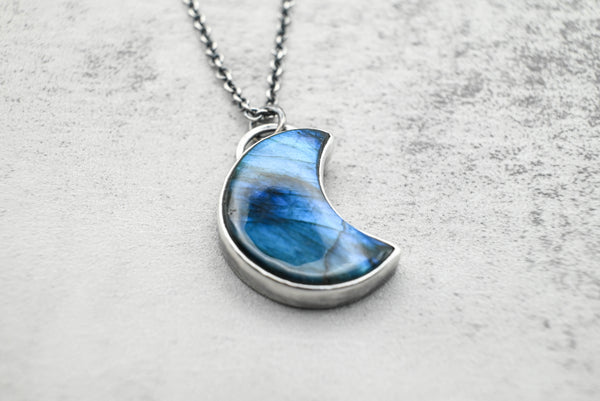 boho κολιε με λαμπραδοριτη κοσμηματα silverstro
