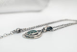 Handmade silver necklace with Green Kyanite