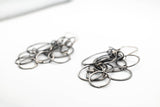 Handmade silver multi circle earrings