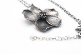 Handmade silver flower necklace