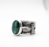 Handmade silver ring with Green Kyanite