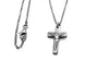 Men's cross with Hematite and silver chain