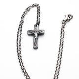 Men's cross with Hematite and silver chain