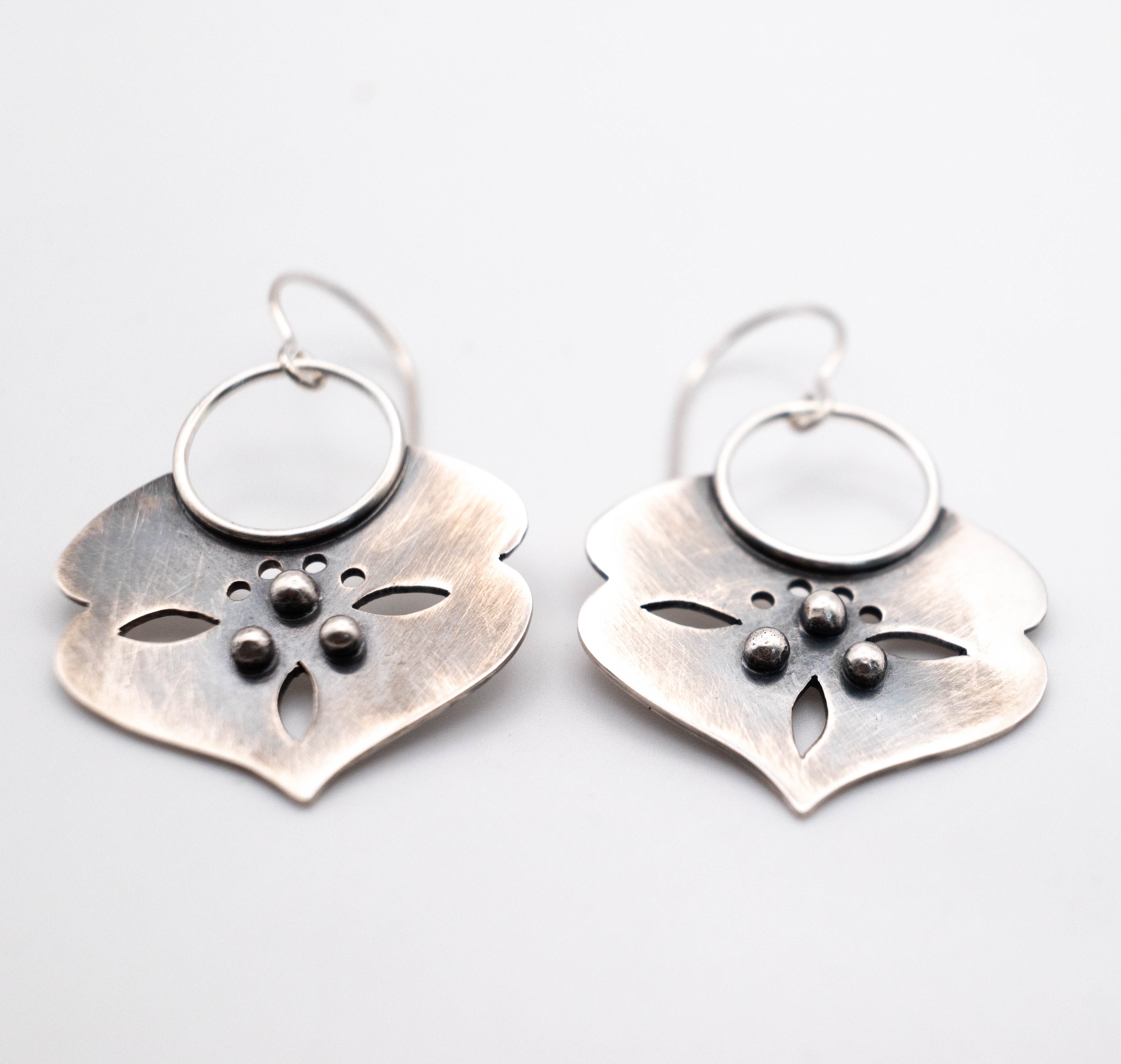 Ασημένια Tribal σκουλαρίκια χειροποίητα