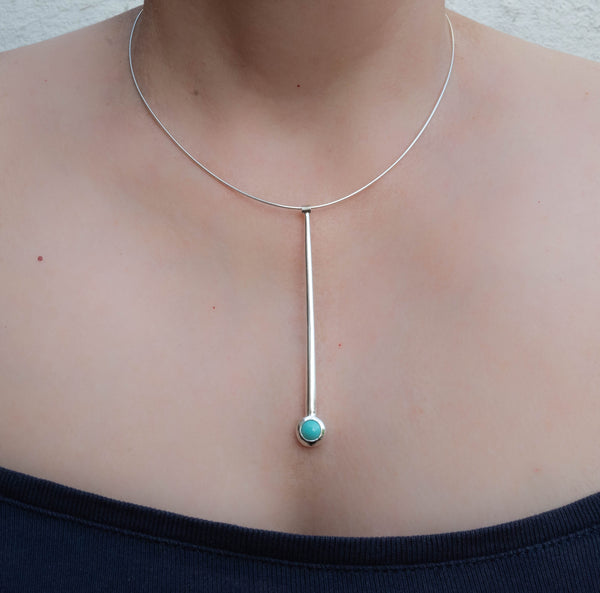 κολιε μπαρα με τιρκουαζ