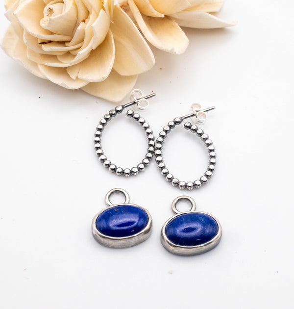 Ασημένια σκουλαρίκια με Λάπις Λάζουλι