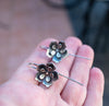 Handcrafted silver floral earrings