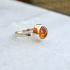 Δαχτυλίδι Ασήμι  Μονόπετρο με Κιτρίνη (Citrine) πλαινη οψη