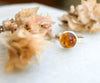 Δαχτυλίδι Ασήμι  Μονόπετρο με Κιτρίνη (Citrine) με φοντο αποξηραμενα λουλουδια
