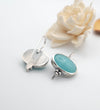 Ασημένια κρεμαστά σκουλαρίκια με Μπλε Νεφρίτη