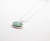 Silver necklace with Green Fluorite