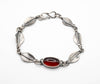 Handmade leaf bracelet with Red Garnet stone