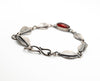 Handmade leaf bracelet with Red Garnet stone