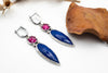 Silver Earrings with Semi-Precious Stones