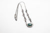 Silver necklace with Green Kyanite