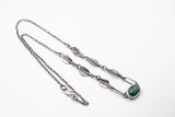 Silver necklace with Green Kyanite