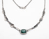 Silver necklace with Green Kyanite