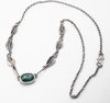 Silver necklace with Green Kyanite