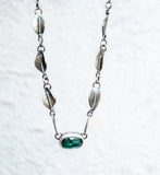 Silver necklace with Green Kyanite